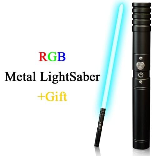 Metal Lightsaber RGB Heavy Dueling Sound Laser Sword 7 Color Changing FX Force Blaster Light Saber LED Cosplay Children Toy Gift