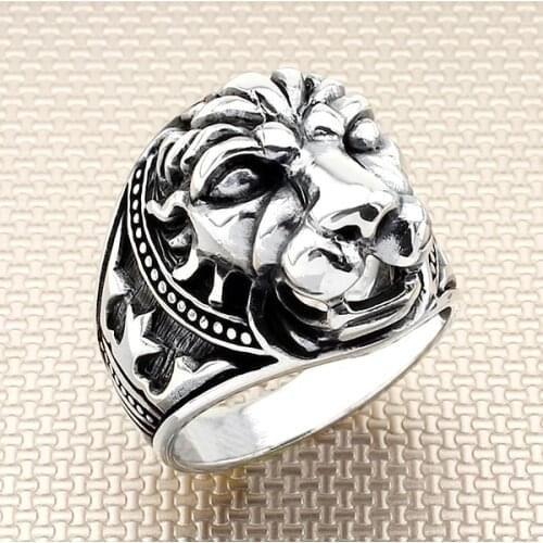 Animal King Lion Silver Ring Men Silver Ring In Turkey Solid 925 Sterling Silver