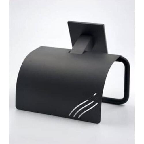 Softcover Wc Bathroom Sheet Matte Black Pricking Mount Easy Practical High Quality Metal