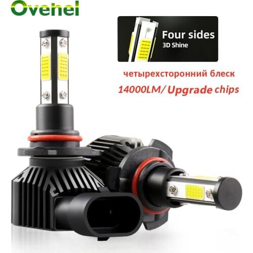 OVEHEL 2Pcs 14000LM H7 H11 Led Headlight Bulb 360 Degree LED H8 H9 9005 HB3 9006 HB4 Auto Car Headlight 6000K Fog Light 6000K