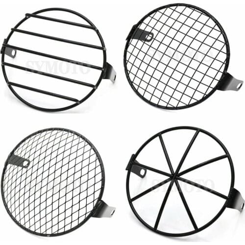 Universal 7inch Motorcycle Front Headlight Lampshade Mesh Grill Cover Mask Protector Guard Square For CB400SS EN GN CG 125 250