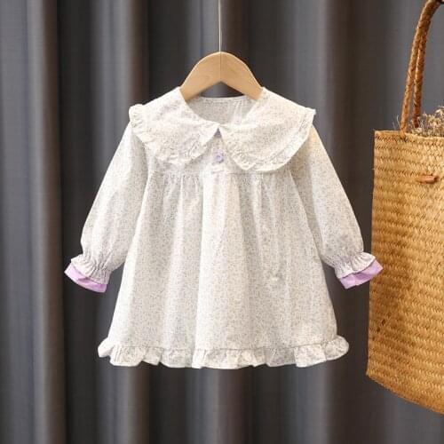 Spring baby girl clothes kids outfit floral long sleeve dress costume for baby girl clothing 1st birthday princess dresses dress