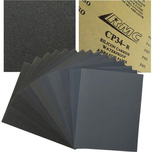 5pcs 230×280mm CP34/R Waterproof Sandpaper 9" x 11" Wet and Dry Sanding Sheets Silicon Carbide Abrasive 80-2500 Grit