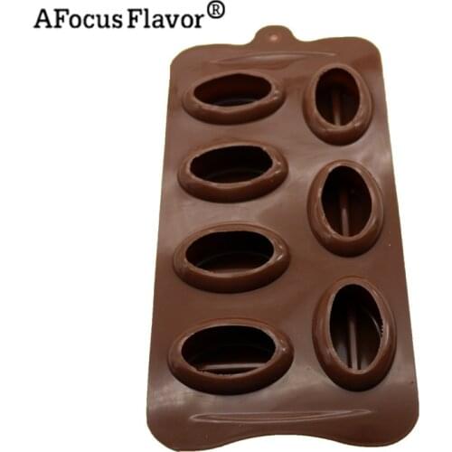 1 Pc 7 Holes Silicone Mold Chocolate Cookie Cutters Kitchen Oven Baked Coffee Bean Cake Decorating Tools Moldes De Silicone