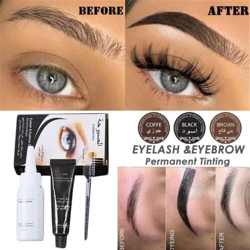 15 minute Fast Tint Easy Dye Eyebrow Gel Professional Series Henna Eyelash Eyebrow Dye Tint Gel Eyelash Brown Tint Cream Kit
