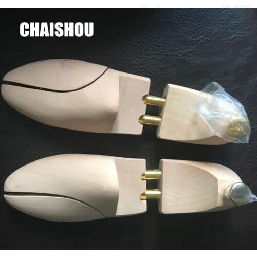 2PCS Twin Tube Shoes last New Zealand Pine Wood Footwear Styling Anti-Wrinkle Adjustable Shoe Shaper Mens Shoe Tree C-166