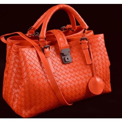 2019 Women Bag Fashion Designer Women Genuine Leather Handbags Weave Sheepskin Leather Bags Big Capacity Shoulder bag