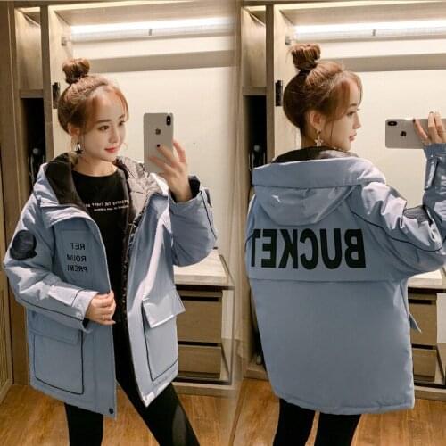 2020 Winter Women Cotton-padded Clothes Woman Casual Loose Hooded Coat Jacket Thicken Warm Outerwear Lady Female Parkas