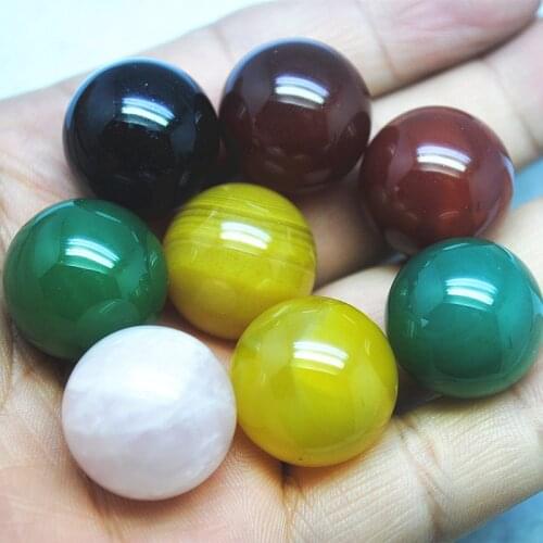 4pcs nature gem stone round ball no hole for massage ball or handcrafts decoration size 20mm tiger eye agate rose quartz onyx