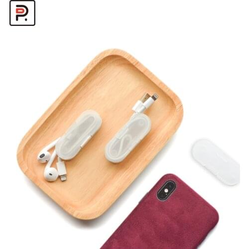 4 Pcs Earphone Winder Mobile Phone Data Cable Storage Box Portable Cables Reel Hubs Holder Organizer USB Cable Manager