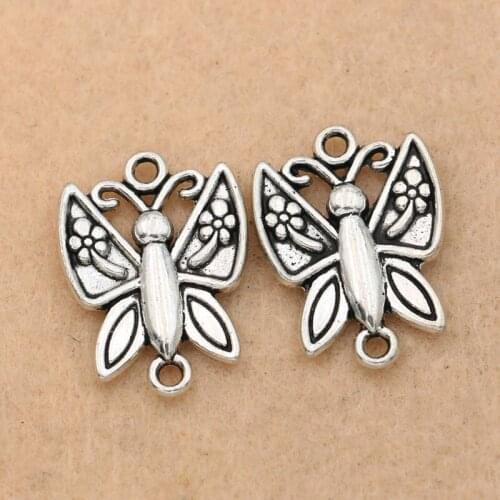 5pcs Tibetan Silver Plated Butterfly Connector for Jewelry Making Bracelet Necklace Handmade Jewelry Accessories DIY 22x17mm
