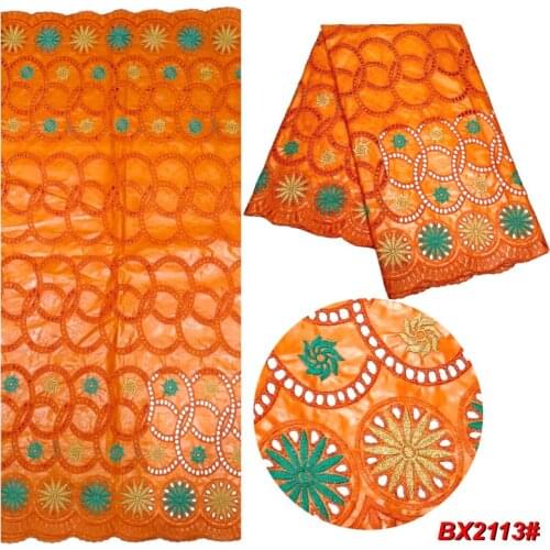 5yards Bazin Brode Lace African Lace Fabric 2021 Dry Bazin Riche Fabric Embroidery Cotton Swiss Lace Fabric For Wedding