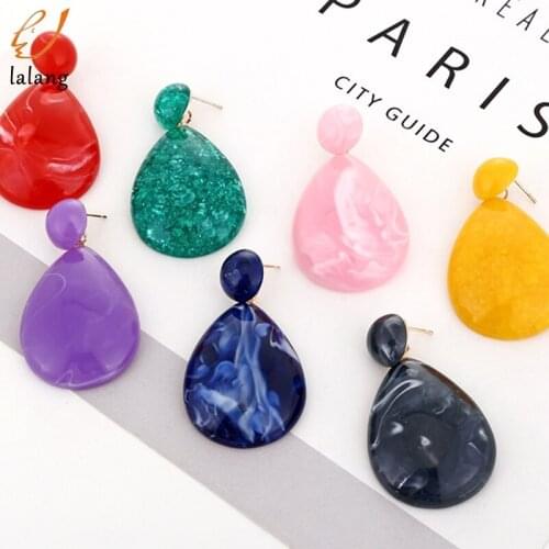 7 Colors Bohemian Personality Resin Earring Fashion Vintage Drop-shaped Pop Earrings Hot Sale Party Earrings