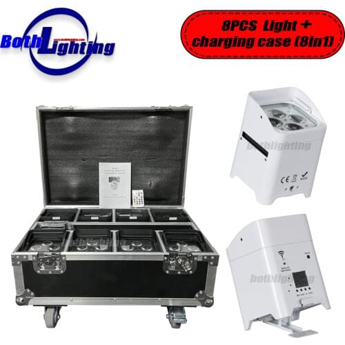 Battery par light wifi &remote control SMART DJ 4x18w RGBWA UV 6in1 wireless dmx LED Uplighting for wedding