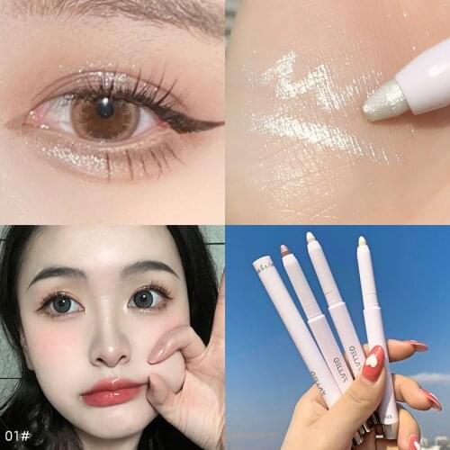 Diamond Glitter Lying Silkworm Pen Eye Makeup Highlighter Long-lasting Pearlescent Pink Champagne Gold Natural Eye Shadow Pen