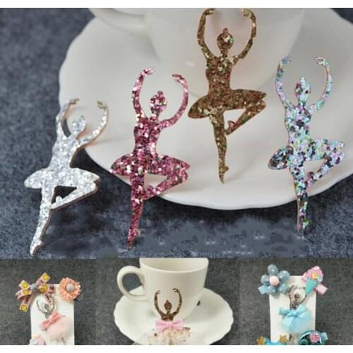 20pcs/lot 7.5*3.5cm ballet dance girls Appliques For children hair accessories and DIY Kid patches free shipping