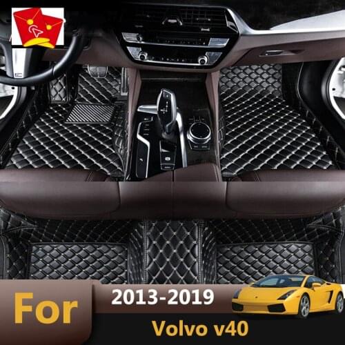 Car Floor Mats For V40 2013 2014 2015 2016 2017 2018 2019 Custom Carpets Auto Interior Accessories For Volvo v40