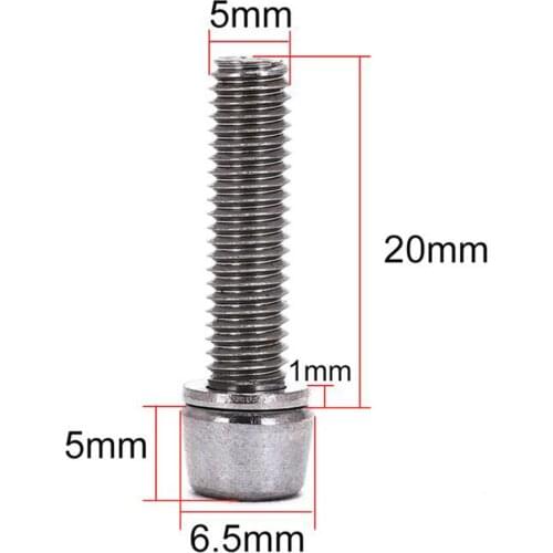 10pcs Bike Stem Screw Bicycle Handlebar Stem Mount Bolts M5/M6x20mm Fittings