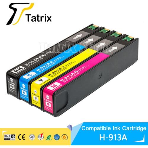 Tatrix 4PK For HP913 HP913A New Ink Cartridge Compatible For HP PageWide 352dw 377dw PageWide Pro 452dw 452dn 452dwt 477dw MFP