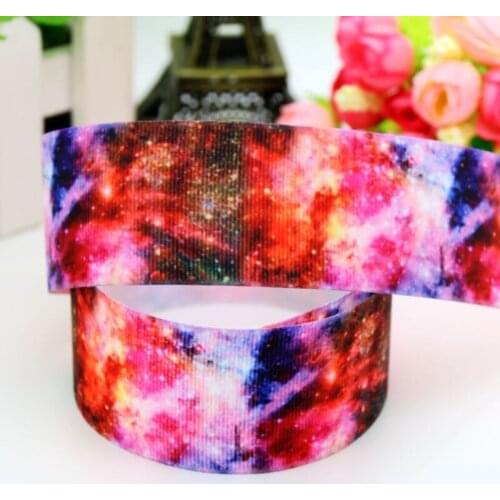 DUWES 1.5'' Free shipping galaxy printed grosgrain ribbon hairbow headwear party decoration diy wholesale 38mm D511