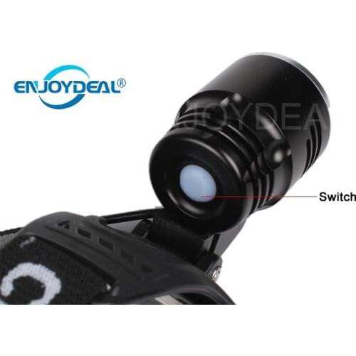 Head Lamp Light 3-Mode 2000 Lumen T6 Headlight Headlamp Emergent Torch LED Flashlight 18650 Battery+AC Charger D5