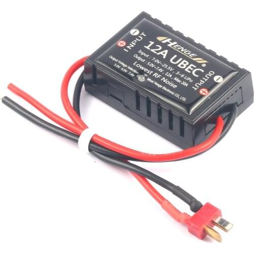 HENGE 12A UBEC Switch Mode BEC Voltage Stabilizer Output 5V / 6V / 7.4V 12A Max 20A Input 3S-6S Lipo 7V-25.5V for RC Airplanes