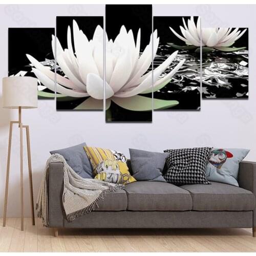 Frameless Painting Lotus Pond Personality Art Poster Living Room Decoration Sofa Background Wallpaper 3D Stereo Wall Stickers