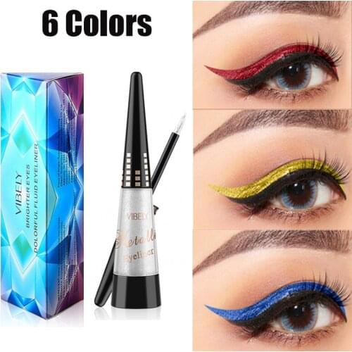 6 Colors Make Up Color Glitte Pearl Eyeliner Waterproof Sweat Is Not Blooming Comestics Long-lasting Eye Pencil Eyeliner Pencil