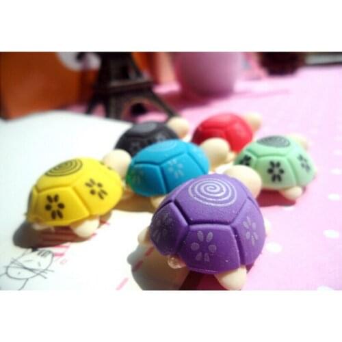 2PCS Mini Animal Rubber Eraser Cleansing Stationery Cartoon Turtle Shaped Erasers For Kids Students School Office Suppliers