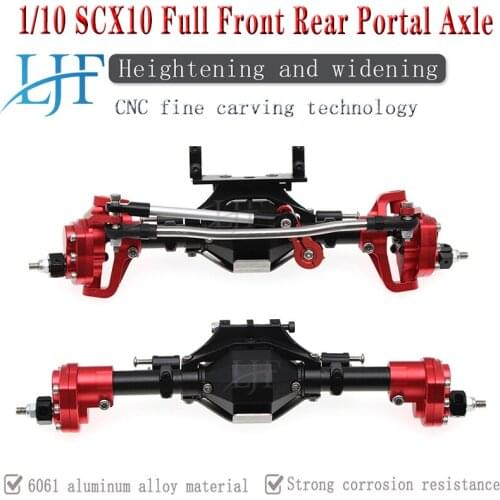 LJF SCX10 Aluminum CNC Anodized Full Front Rear Portal Axle for 1/10 RC Crawler Car Axial SCX10II 90046 90047 Upgrade Parts NO.B