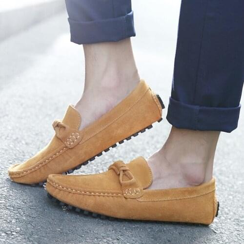 Large Size Loafers Shoes Men Shoes High Quality Handmade Shoes Lightweight Outdoor Casual Shoes Comfortable Brown Walking Shoes