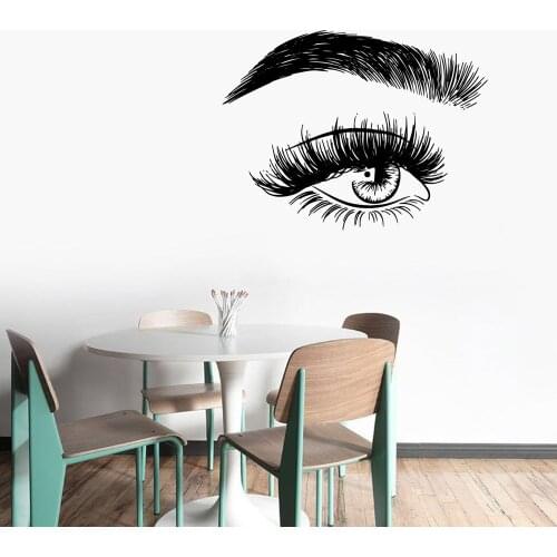 Cartoon Eyelash Decal Removable Vinyl Mural Poster For Kids Rooms Decoration Sticker Mural