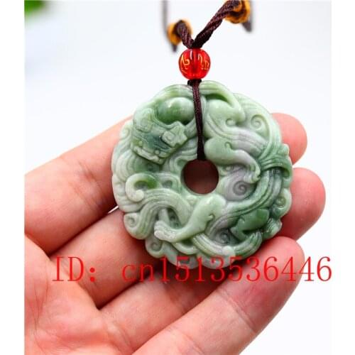 Natural Green Jade Tiger Pendant Necklace Jewelry Double-sided Carved Amulet Fashion Chinese Gifts for Women Men sweater chain