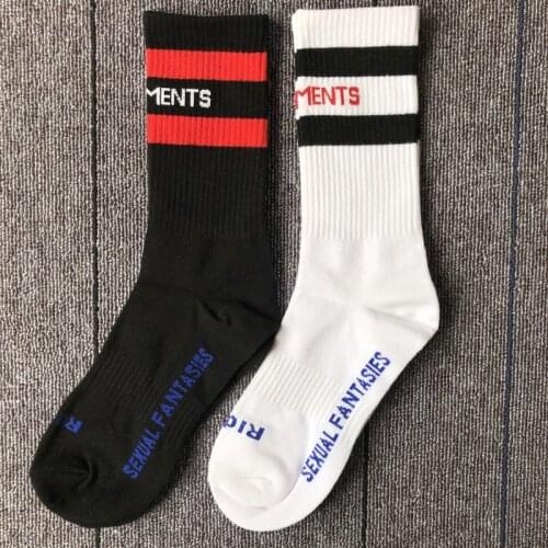 Mens New Novelty 19ss High Vetements Skateboard Harajuku Athlete Socks Parkour Street Cotton Hip Hop one size 22CM