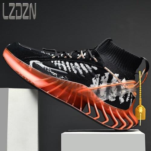 LZDZN New Hipster Shoes Sports Soft Soles Basketball Casual High Waist Shock Absorption Running Shoe Air Cushion Full Palm