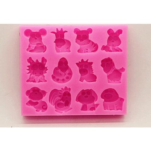 P822 12 Chinese zodiac silicone cake decoration mold chocolate mould baking tools
