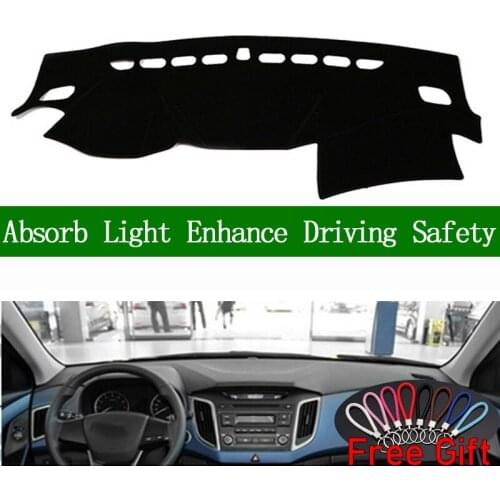 For Hyundai IX25 Creta 2014 2015-2019 Dashboard Cover Sun Shade Non-slip Dash Mat Pad Carpet Car Stickers Interior Accessories