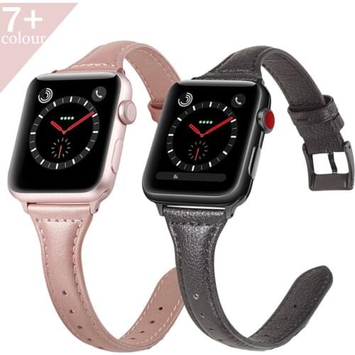 Leather Metal Buckle strap For Apple Watch band 4 44mm 40mm iwatch 3 2 band 38mm 42mm bracelet Genuine Leather watchband belt