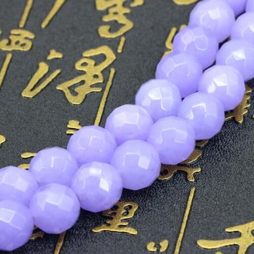 Charm 12mm Facet Purple Chalcedony Stone Round loose beads DIY Women Manual jewelry Accessories making design ornaments 15