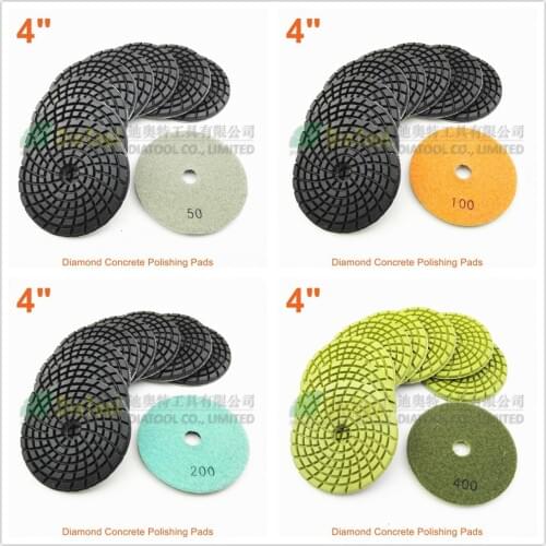DIATOOL 9pcs 4inch Diamond Resin Bond Concrete Floor Renew Polishing Pads Dia 100mm Sanding Discs Repairing For Beton