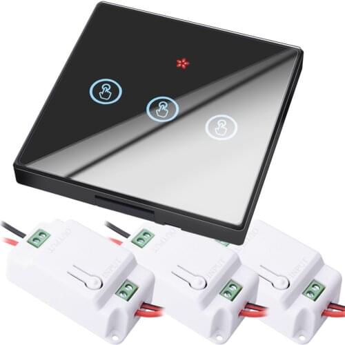 SMATRUL Smart Wireless Touch Switch Light RF Remote Control Glass Screen 1 2 3 Gang Wall Panel Button 110V 220 Receiver Led Lamp