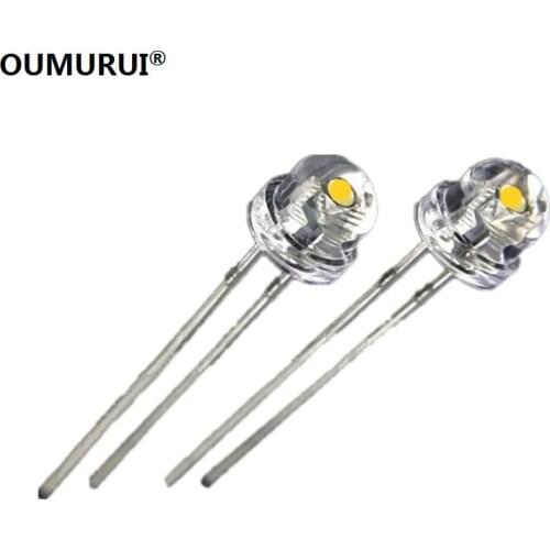 High bright 5mm F5 LED strawhat diode short leg emitting warm white light 2800-3200k 0.06w 3-3.2v 20mA 1000PCS Free shipping