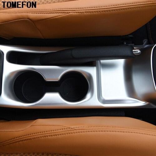 TOMEFON For Nissan Kicks 2016-2018 ABS Chrome Matte Carbon Fiber Paint Water Cup Holder Frame Cover Trim Sticker Interior LHD