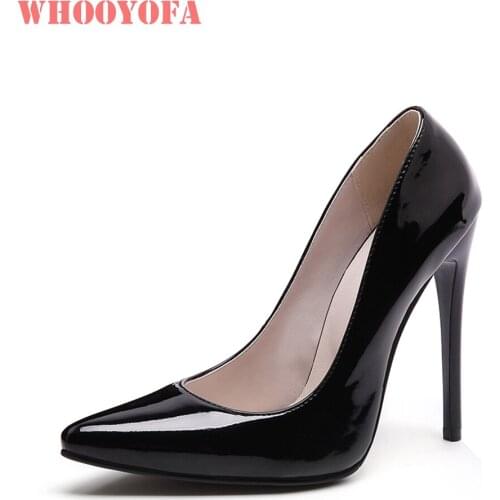 Brand New Sexy Black Apricot Women Formal Pumps Mature High Thin Heels Lady Party Shoes WH331 Plus Big Size 12 43 45 48