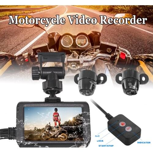 Motorcycle Video Recorder DVR Dash Cam 32GB HD 1080P+720P Front Rear Camera Dual Lens Night Vision Waterproof Driving Recorder