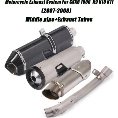 Stainless Middle Link Pipe Exhaust Vent Tubes Set for Suzuki GSX-R1000 GSXR1000 K7 K8 2008 2008 Motorcycle Exhaust System