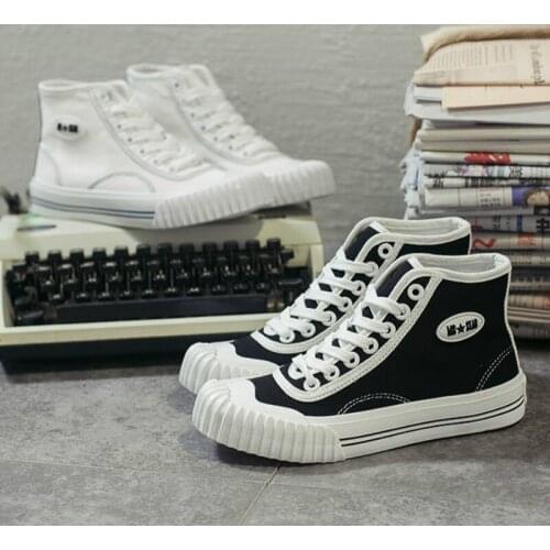 New Autumn Quality Classic Women High Top Female Flats Canvas Shoes Casual Shoes Woman Sneakers Women Vulcanized Shoes U12-34