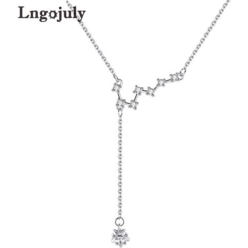 Pure 925 Sterling Silver Women Necklace Fine Jewelry Star Pendant Necklaces For Bride Wedding Party Solid Silver 925 Jewelry