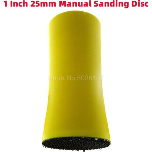 1Pcs 1 Inch 25MM Sanding Disc Sandpaper Polishing Pad Hand Grinding Hook Loop Discs Shaped Block Sponge Abrasive Manual Holder