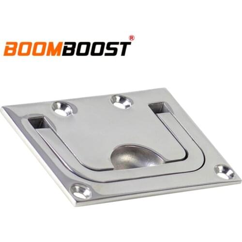 1Pc Square Buckle Hardware Boat Marine Silver 316 Stainless Steel For Marine Yacht Flush Hatch Locker Cabinet Lift Pull Handle